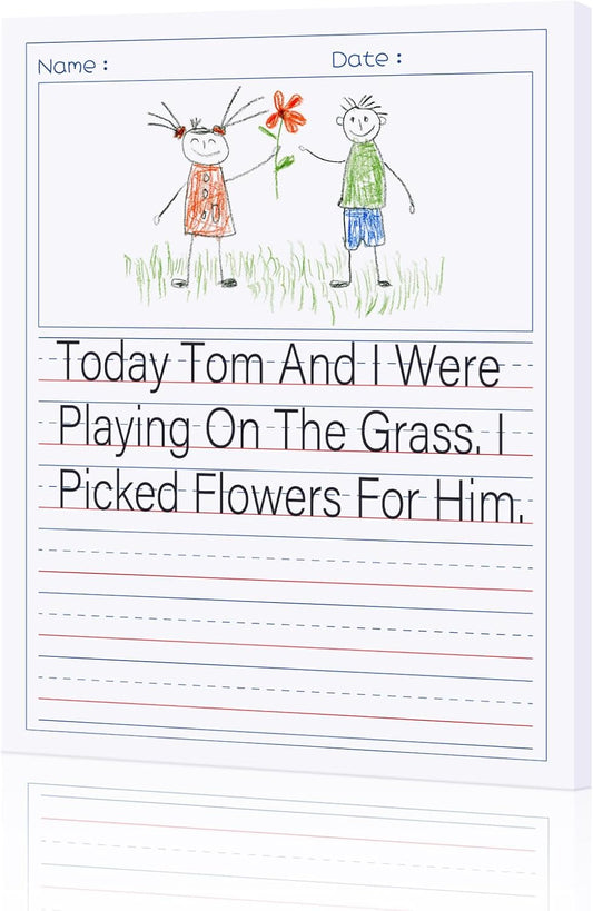 2 Pack Kids Story Writing Paper Set, 8.5x11, Primary Notepad, 100 Sheets/Pad