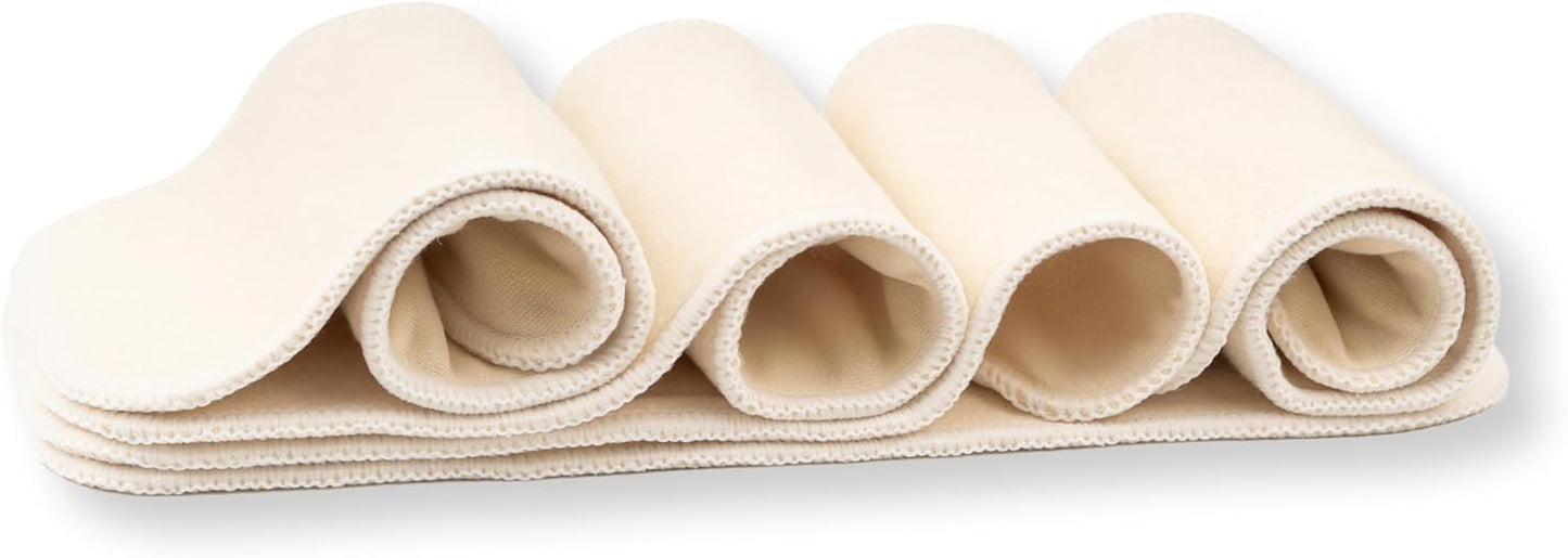 Nora's Nursery Hemp Inserts for Cloth Diapers - 4-Layer Absorbent