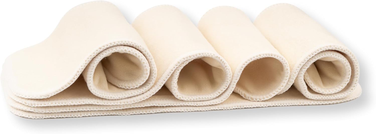 Nora's Nursery Hemp Inserts for Cloth Diapers - 4-Layer Absorbent
