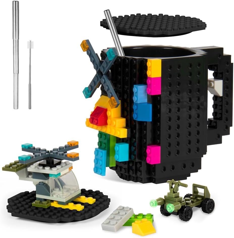 Brick Gaming Mug with Straw - Funny Gift for All Ages