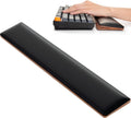 Leather & Walnut Wrist Rest for Keyboard - Ergonomic Memory Foam