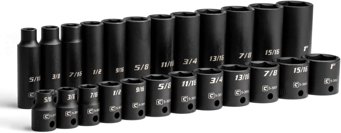 Capri Tools 3/8 in. Drive SAE Impact Socket Set for Durability