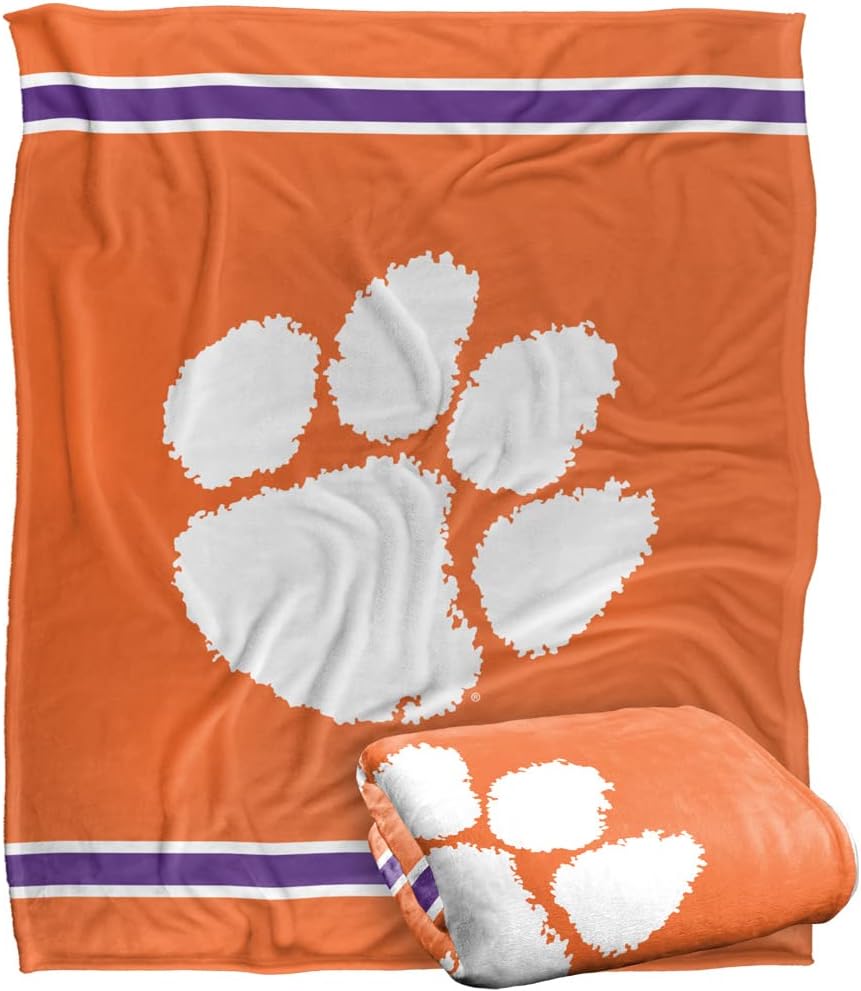 Clemson University Primary Logo Silky Touch Throw Blanket
