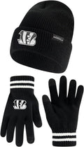 Ultra Game NFL Cozy Marled Winter Beanie and Gloves Set for Fans