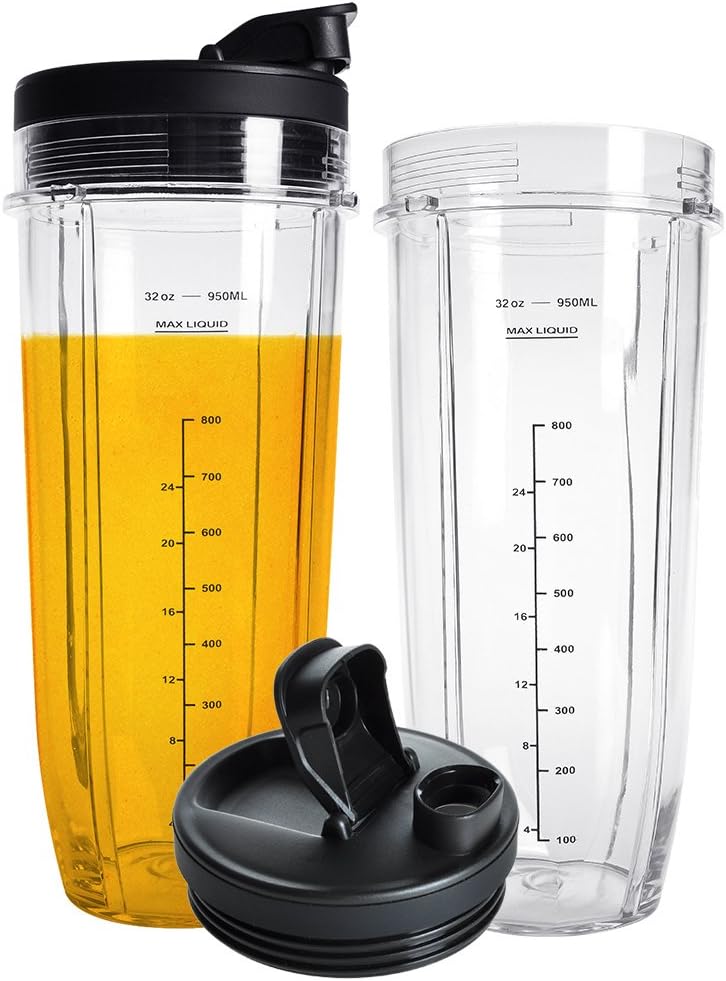Ninja Blender Cups 32oz - Sip & Seal Lids - Replacement Parts