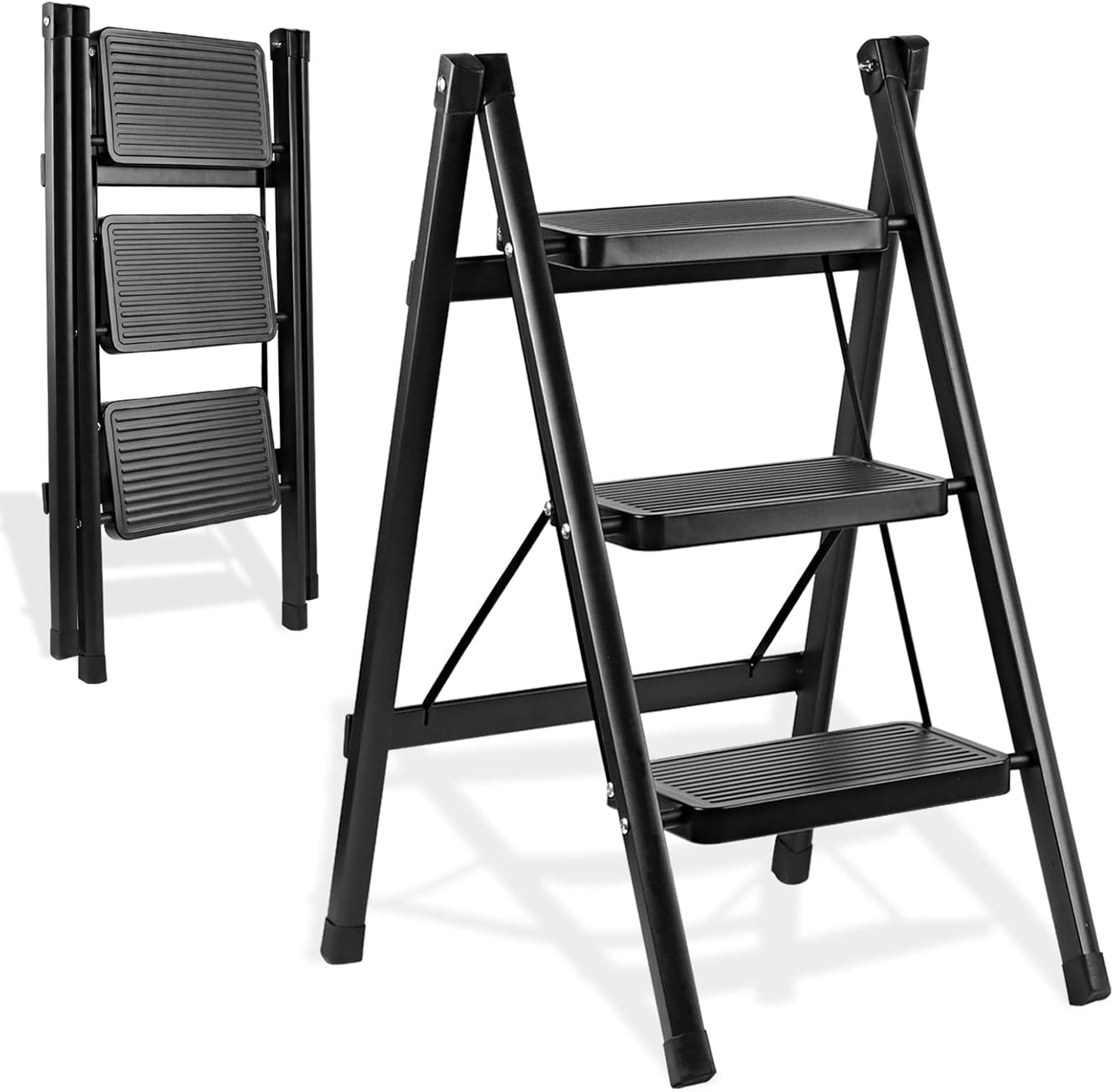 3-Step Ladder for Kitchen and Garage - Lightweight and Sturdy