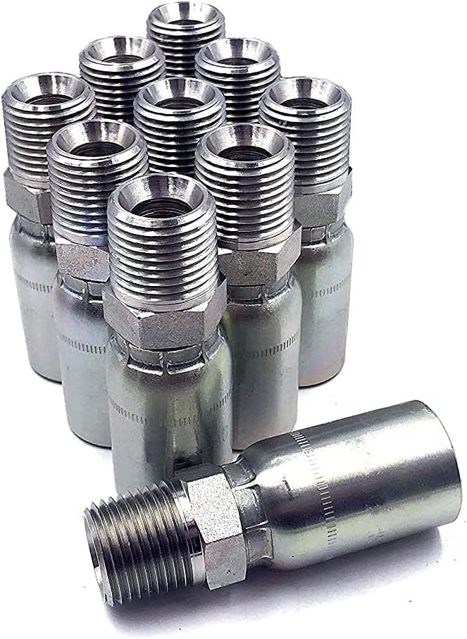 3/8 Hose x 1/4 NPTF Male Pipe Thread Hydraulic Hose Fitting