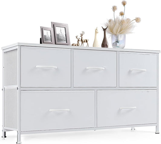 Sweetcrispy Dresser with 5 Storage Drawers for Bedroom Use