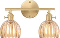 Bathroom Light Fixtures with Amber Tulip Glass Shade for Style