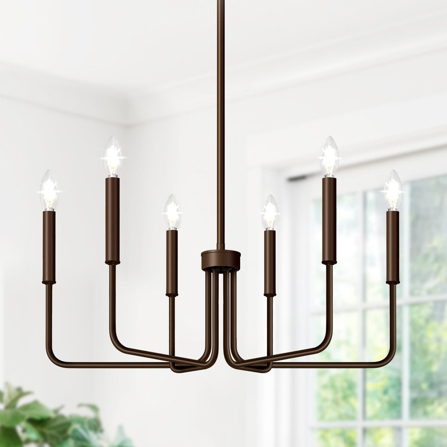 6-Light Farmhouse Chandelier for Elegant Dining Room Lighting