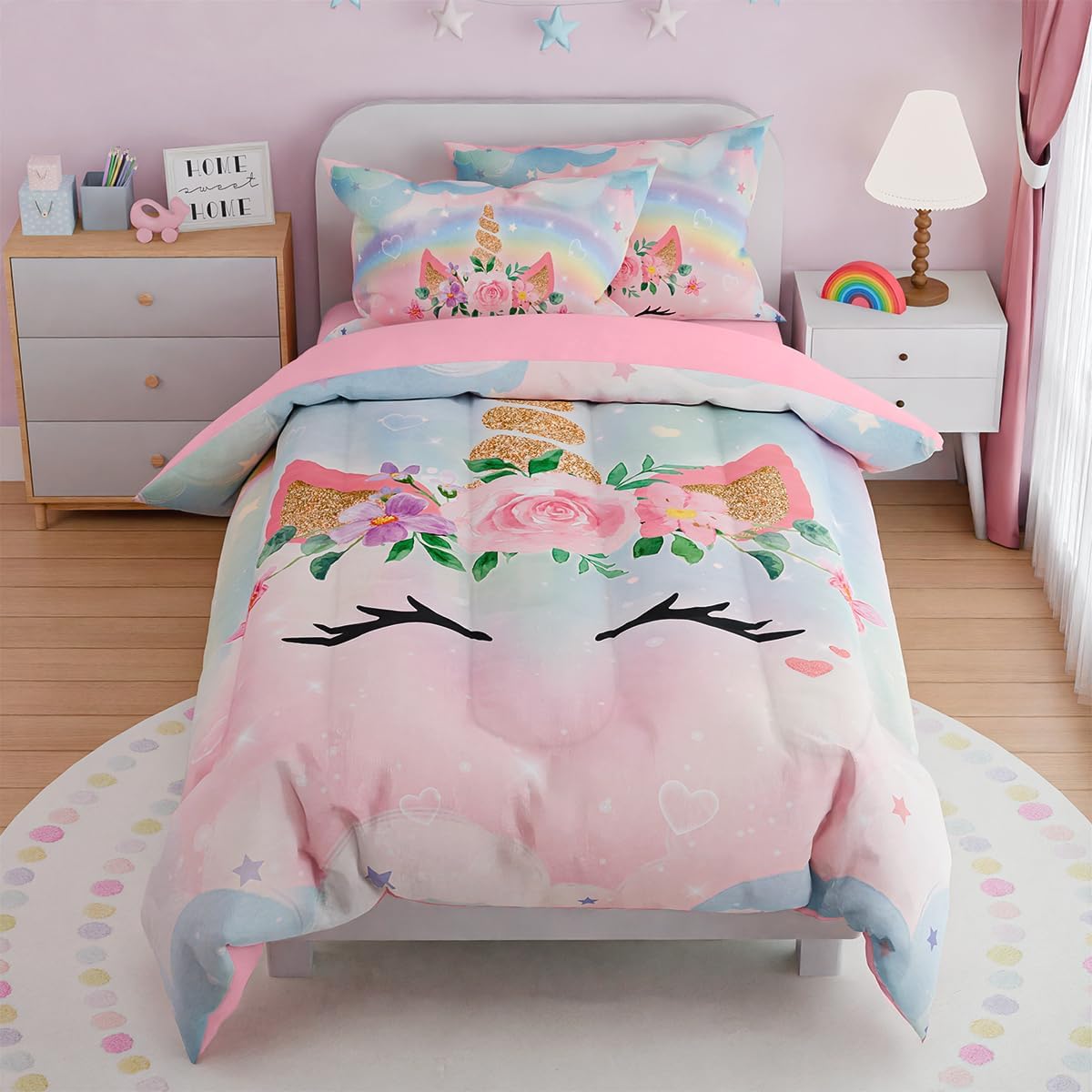Unicorns Bedding Set for Girls - Ultra Soft Microfiber Comforter