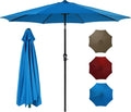 9ft Patio Umbrella with Tilt and Crank Button - Stable Waterproof