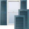 Lifetime Vinyl Open Louver Cathedral Top Shutters 12in x 67in