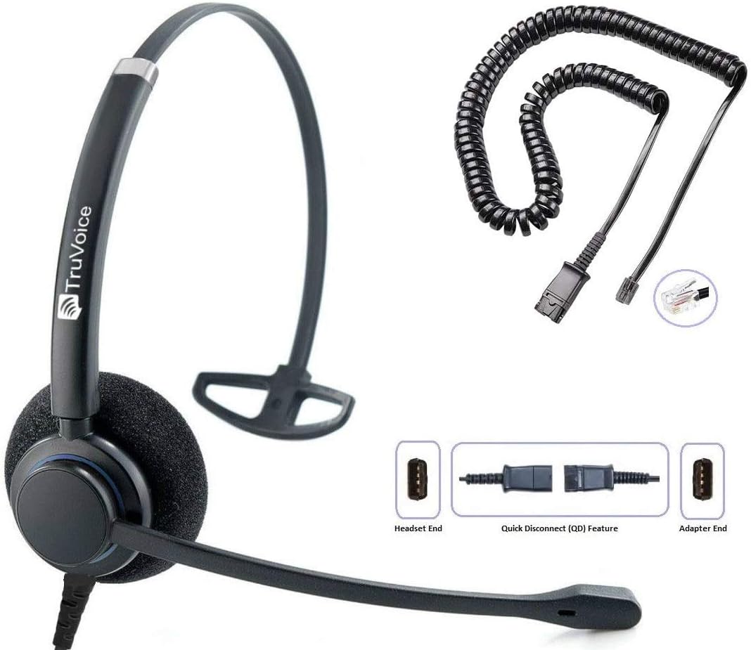TruVoice HD-100 Wired QD Headset with Noise Canceling Microphone
