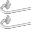 Silver Wrap Around Curtain Rods 2Pack - Room Darkening Curved Rods
