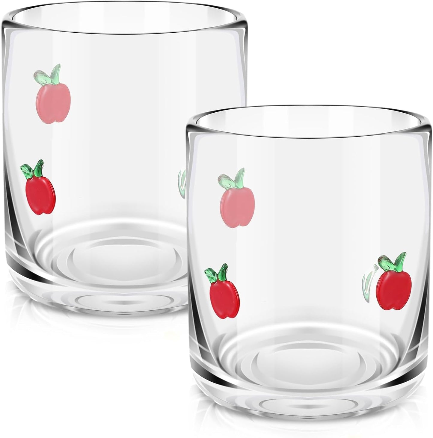 2 Pcs Apple Icon Juice Glasses for Stylish Summer Parties
