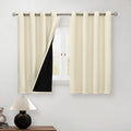 BGment Short 100% Blackout Curtains 54in Length - Cream for Small