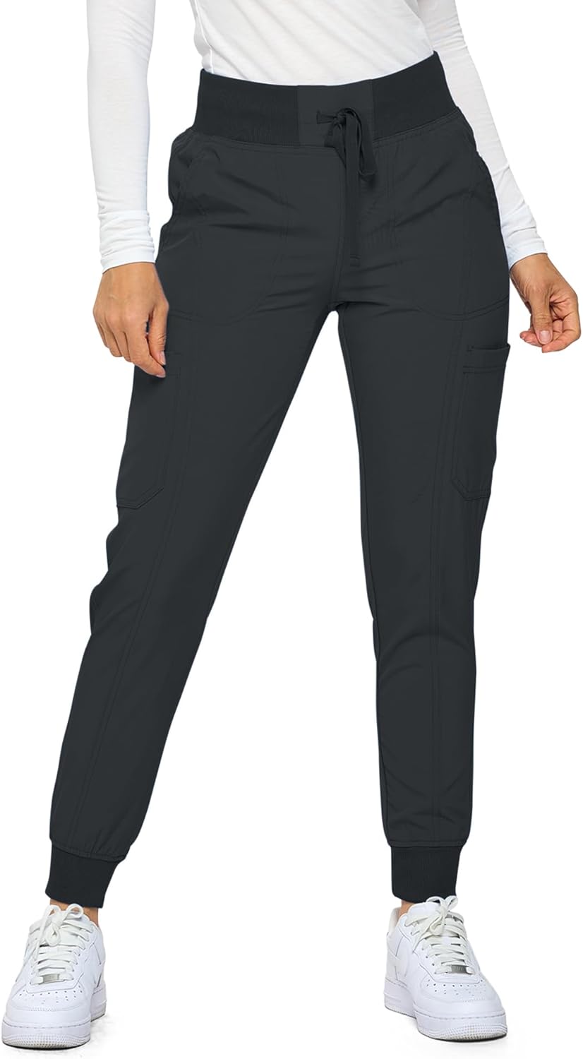 Monarch Uniforms Womens Jogger Scrubs with Ribbed Knit Design