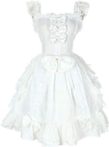 Girls Sweet Cotton Lolita Dress with Big Bow Waistband - Sleeveless