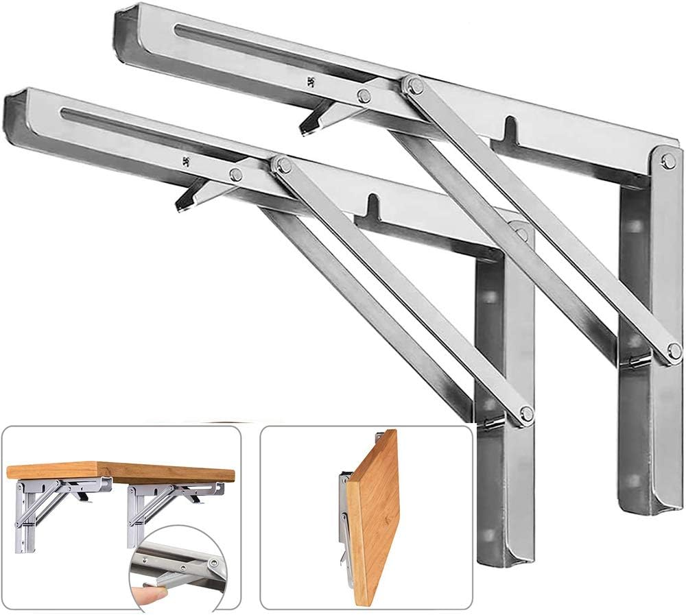 Folding Shelf Brackets for Space Saving DIY Projects, 22 in