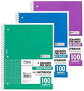 Spiral Quad 5sq Rule 100ct Pack of 3 - Durable Graph Notebooks