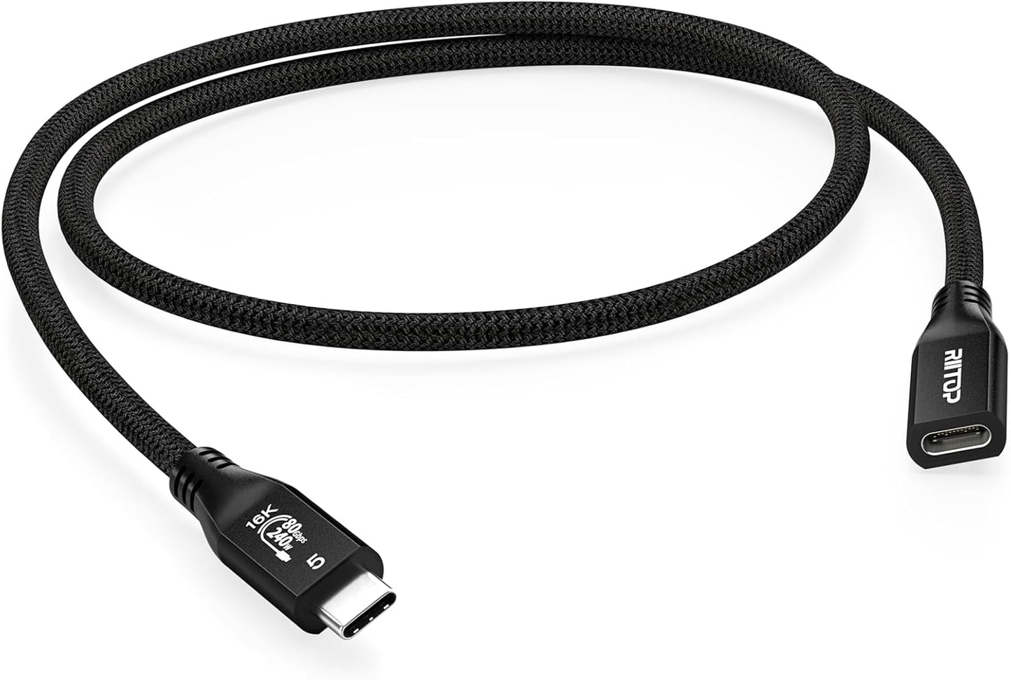 RIITOP 80Gbps Thunderbolt 5 USB-C Extension: 8K Video, 240W Fast Charge