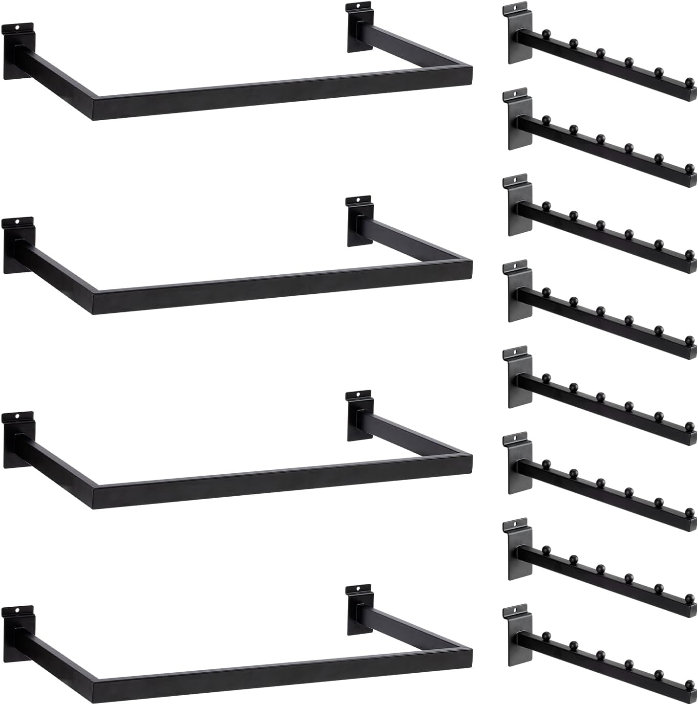 12 Pack Slatwall Accessories Kit for Retail and Display Needs