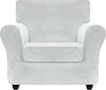 Luxury Velvet Chair Slipcovers with Arm 2 Piece Stretch Chair Covers