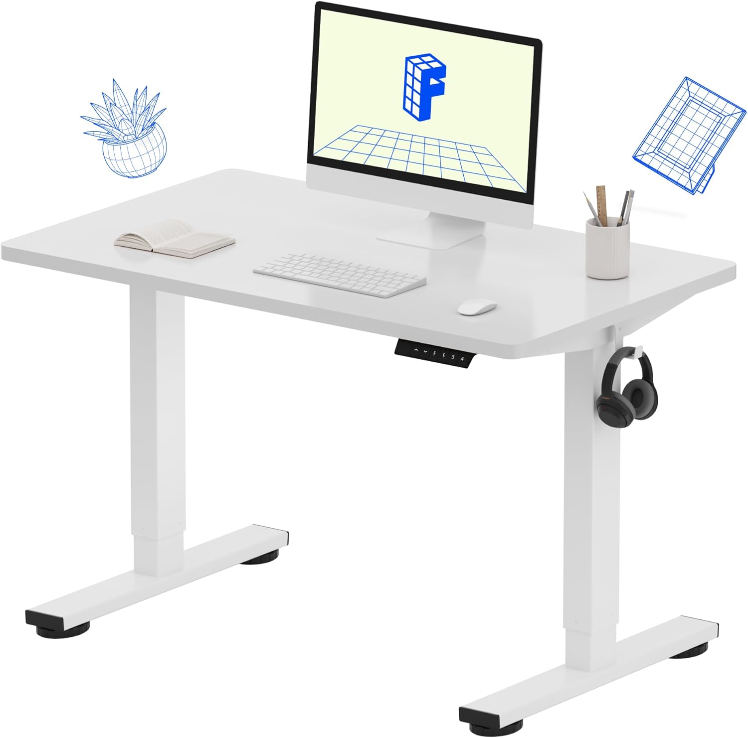 FLEXISPOT One-Piece Small Standing Desk: Adjustable & Space-Saving
