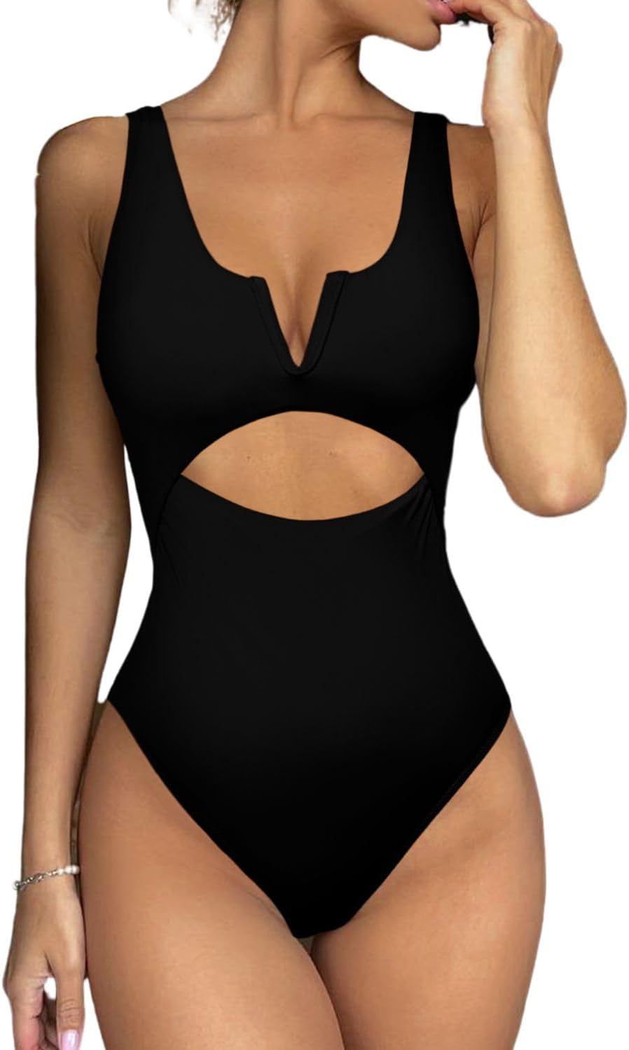 Meyeeka Womens One Piece Swimsuits with Tummy Control Design