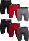 Mens 6 Pack Long Leg Boxer Briefs - Platinum Performance 9in Inseam