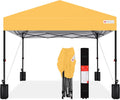 8x8 ft Pop Up Canopy Tent - One Person Setup Marigold