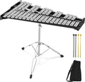 32 Note Glockenspiel Xylophone Percussion Kit - Adjustable Stand & Bag