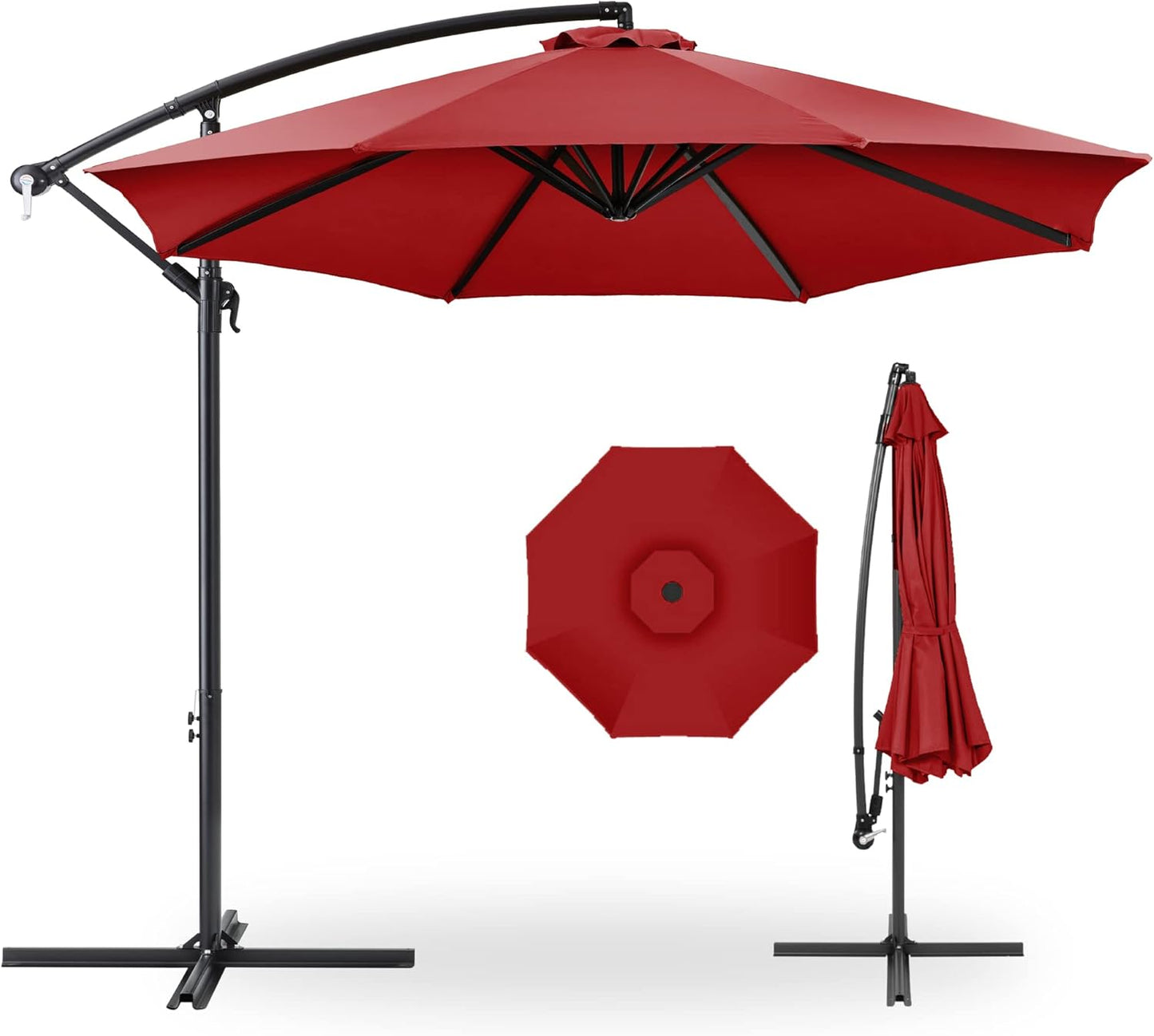 10ft Offset Hanging Market Patio Umbrella for Outdoor Comfort
