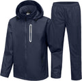 Men's Waterproof Golf Rain Suit with Hooded Jacket and Pants