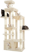 71-Inch Tall Cat Tree for Large Maine Coon Cats with Hammocks