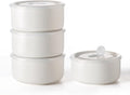 Large Ceramic Bowls with Lids 32 oz Set of 4 - Versatile Meal Prep