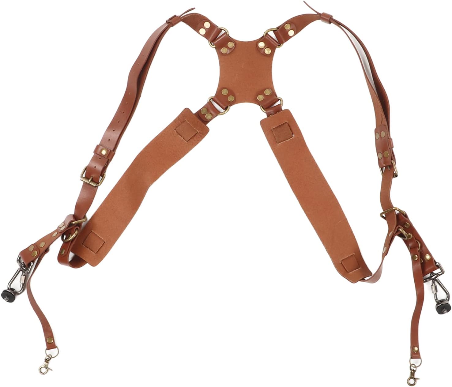 Leather Dual Camera Harness for 2 Cameras - Adjustable Strap