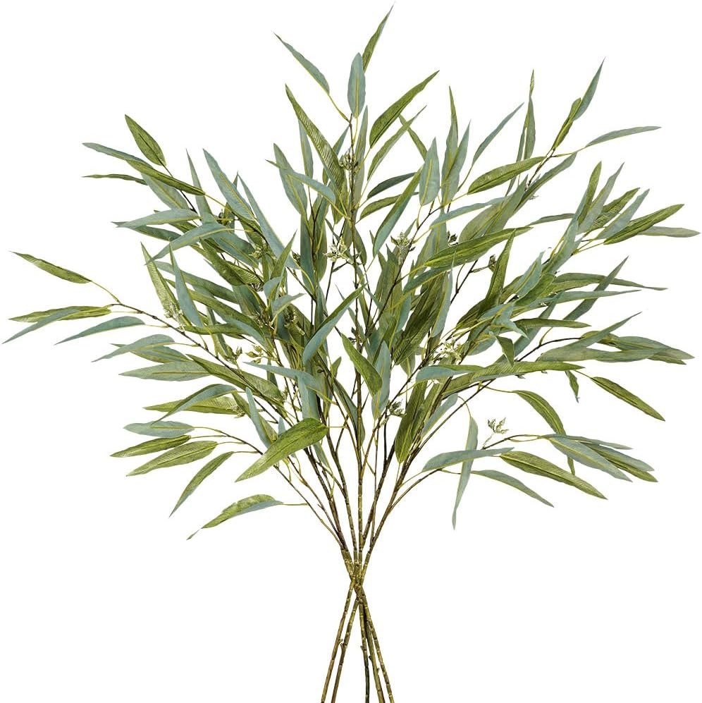 39in Green Eucalyptus Faux Branches for Home Decor and More