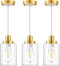 Industrial Pendant Lighting Clear Glass Shade 3-Pack - Adjustable