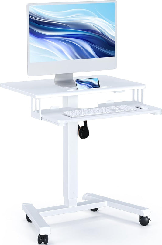 BONTEC Mobile Standing Desk with Adjustable Height for Comfort