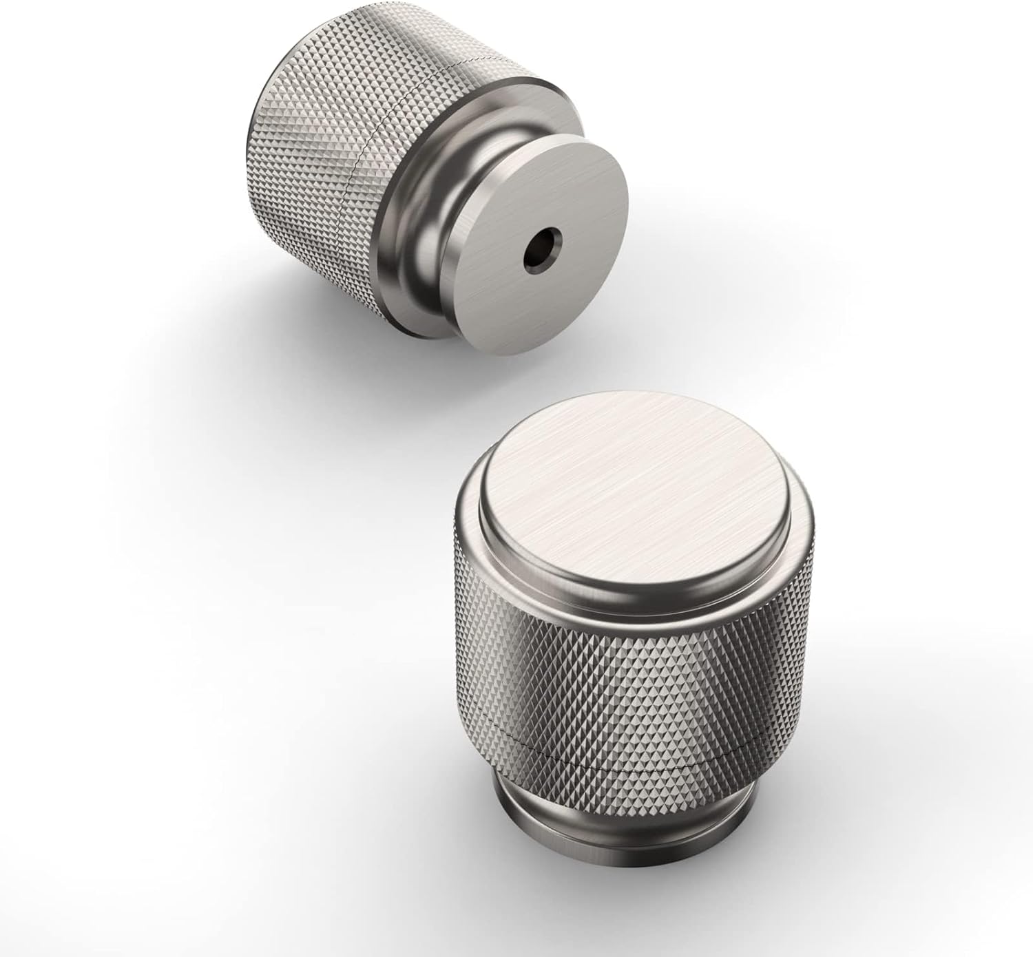 30 Pack Brushed Satin Nickel Knurled Cabinet Knobs for Kitchen