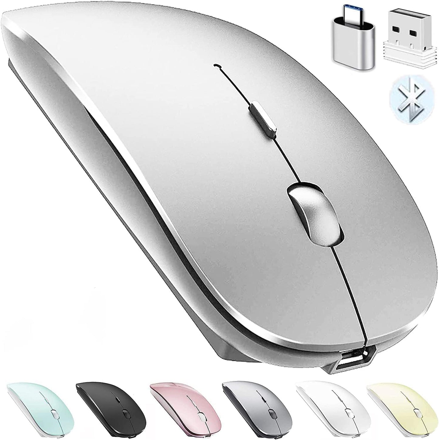 PEIBO Silver Bluetooth Mouse - Wireless Freedom!