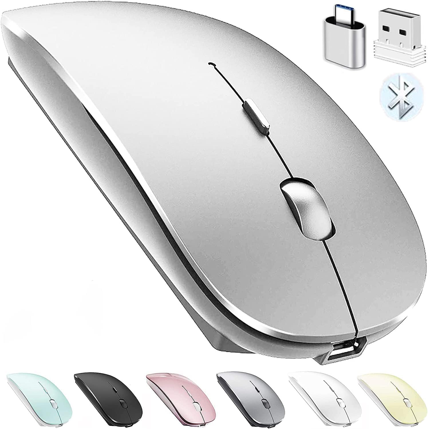 PEIBO Silver Bluetooth Mouse - Wireless Freedom!