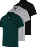 Men's Cotton Jersey Polo 3 Pack - Comfortable Quick Dry Classic