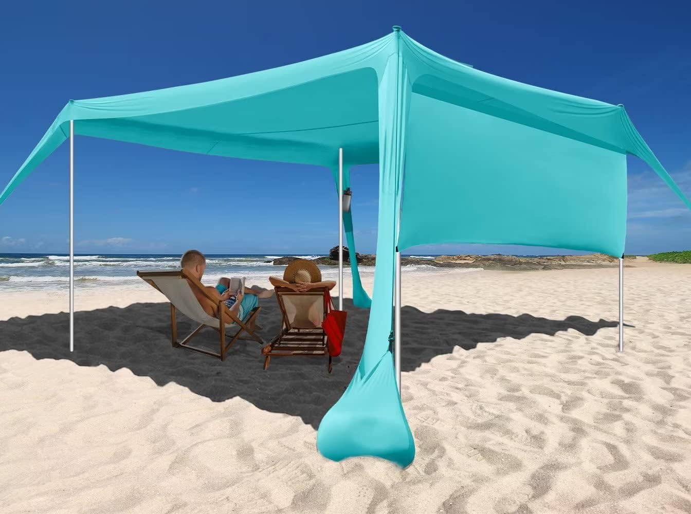 Portable Beach Sunshade: UPF50+ Windproof Design