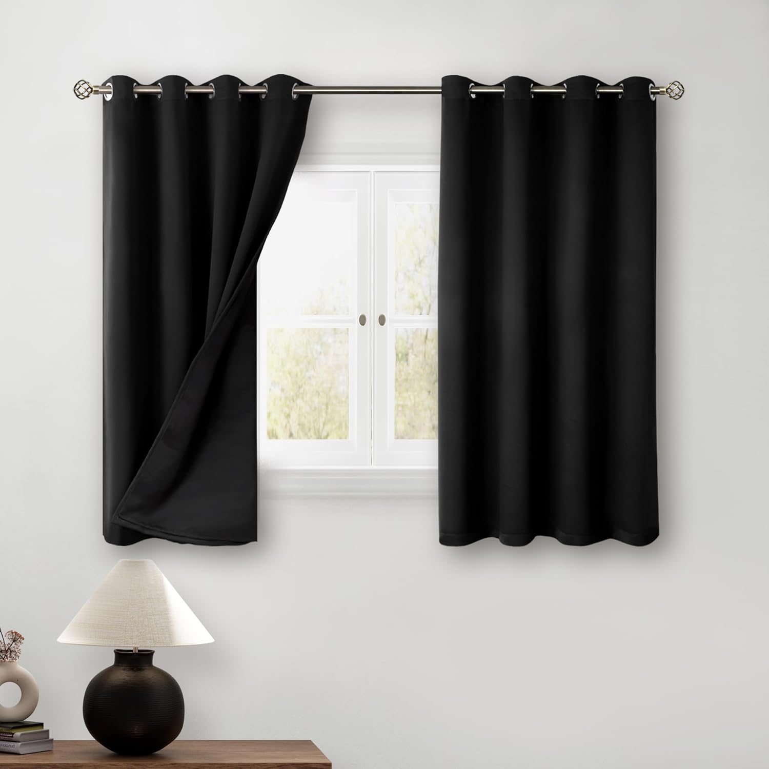 BGment Short Blackout Curtains for Bedroom, 100% Light Blocking