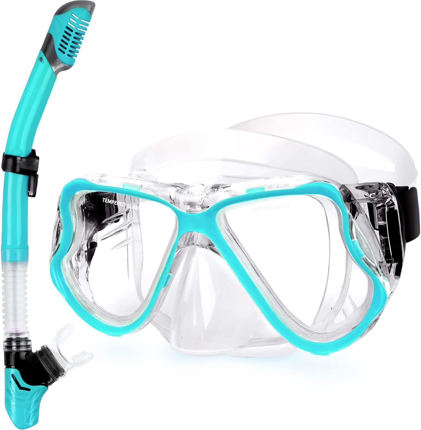 Greatever Dry Snorkel Set with Panoramic View and Anti-Fog Mask