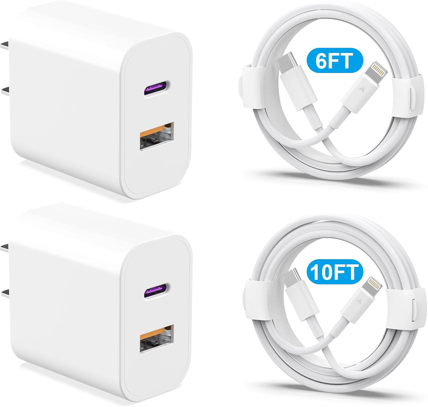 Fast Charge Duo: 20W 2-Pack Wall Charger Set for iPhone & iPad