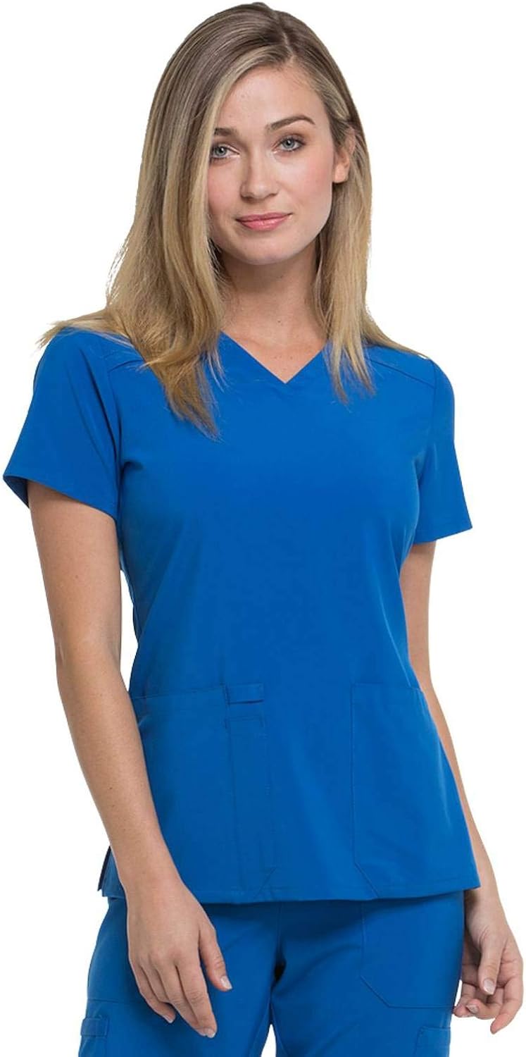Dickies Women's V-Neck Scrub Top with Pockets for Comfort